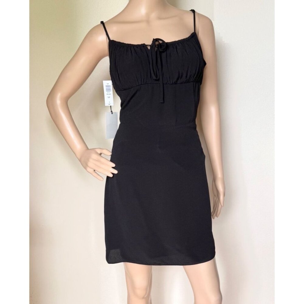Sunday Best Aritzia Delilah Black Mini Dress Size 10 NWT Adjustable Straps Light